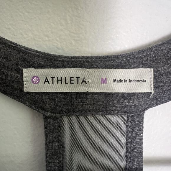NWT Athleta racerback tank dress side ruching & padding Gray Sz M Boho Casual - Picture 9 of 12
